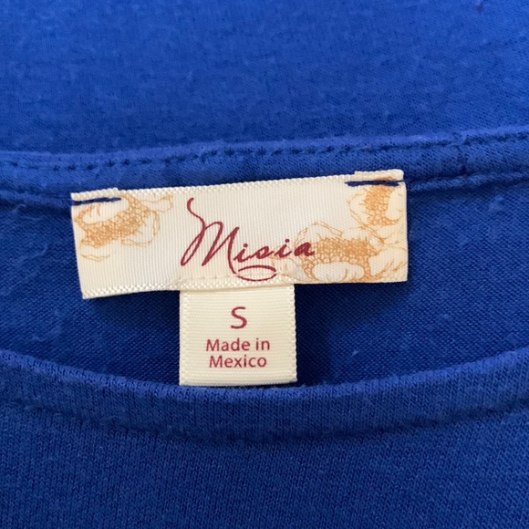 Royal blue shark bite shape short sleeve size small shirt - Picture 3 of 4